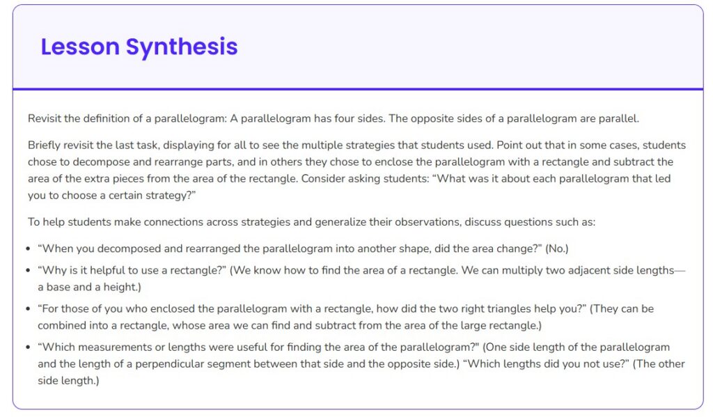 Lesson Synthesis